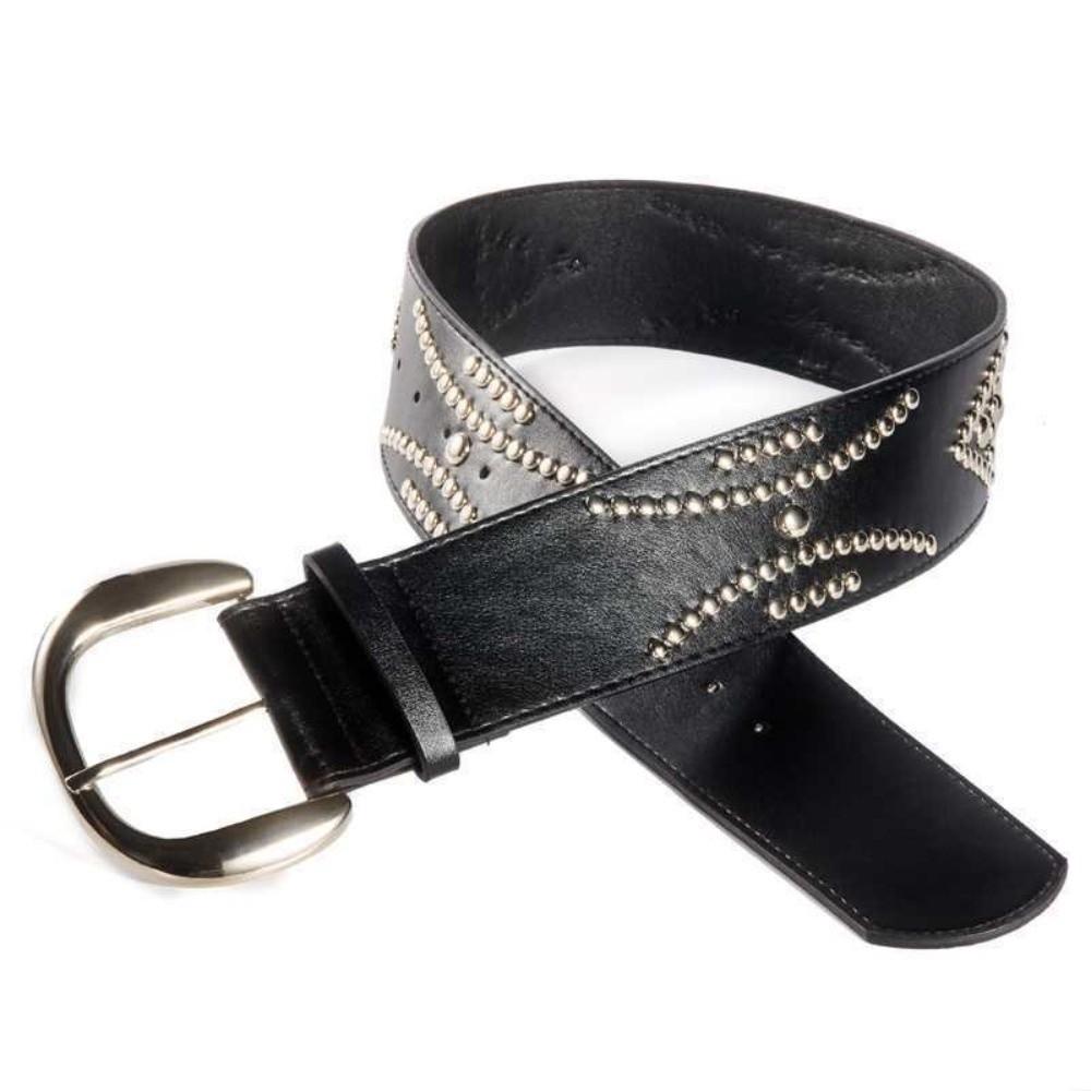 PU Leather Wide Belt Personalized Waist Strap Fashion Waist Belt Women чёрный
