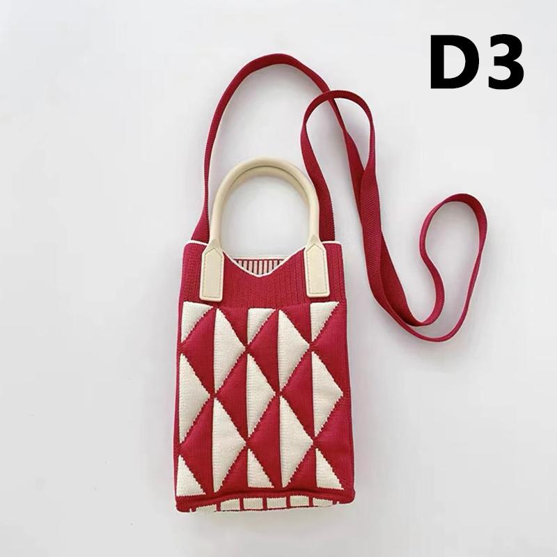 1/2/5pcs Korean Fashion Heart Knitted Mini Handbag Women Mobile Phone Shoulder Bags Girls Chic Cute Outdoor Crossbody Small Bags