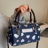 Commuter Boston Pillow Bag Women's 2025 New Printed Pattern Contrast Crossbody Bag Fashion Casual Shoulder Bag