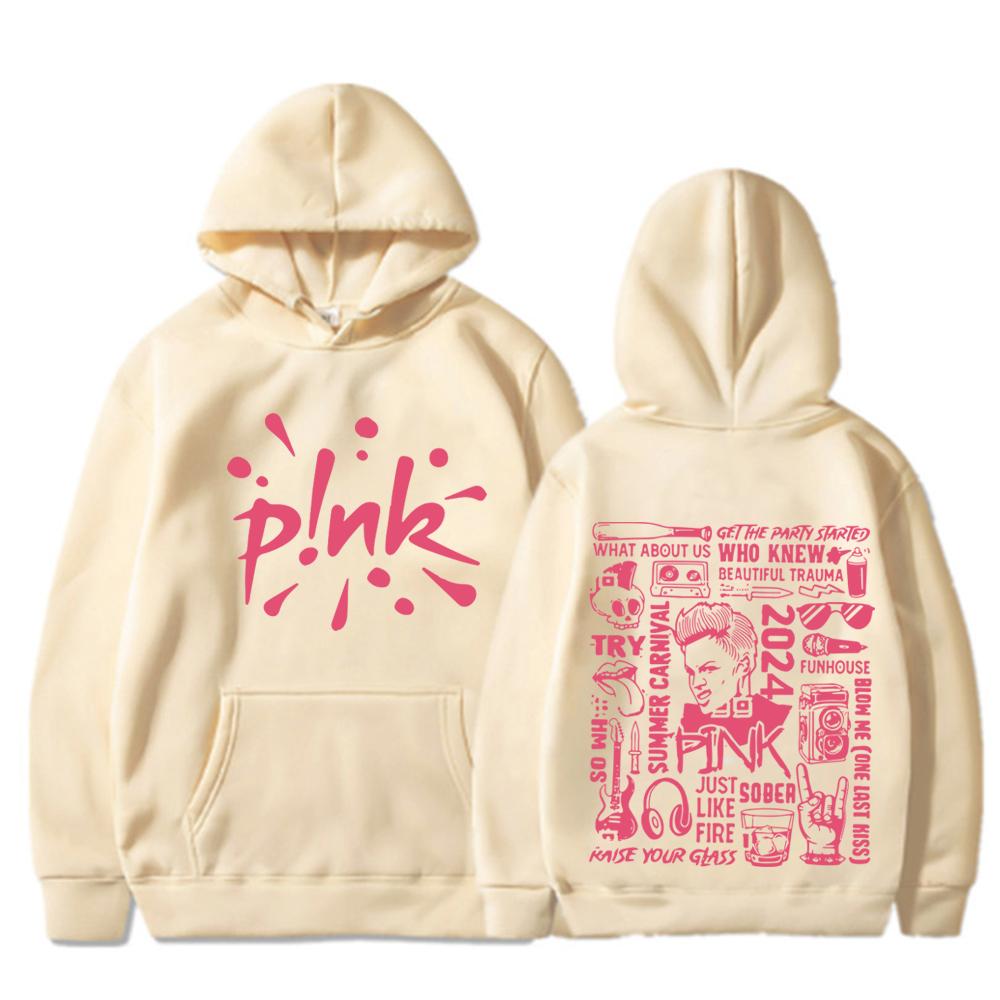 Pink Singer Tour 2024 Hot Hoodies Hiphop Rapper P!nk SUMMER CARNIVAL Sweatshirts Shirt