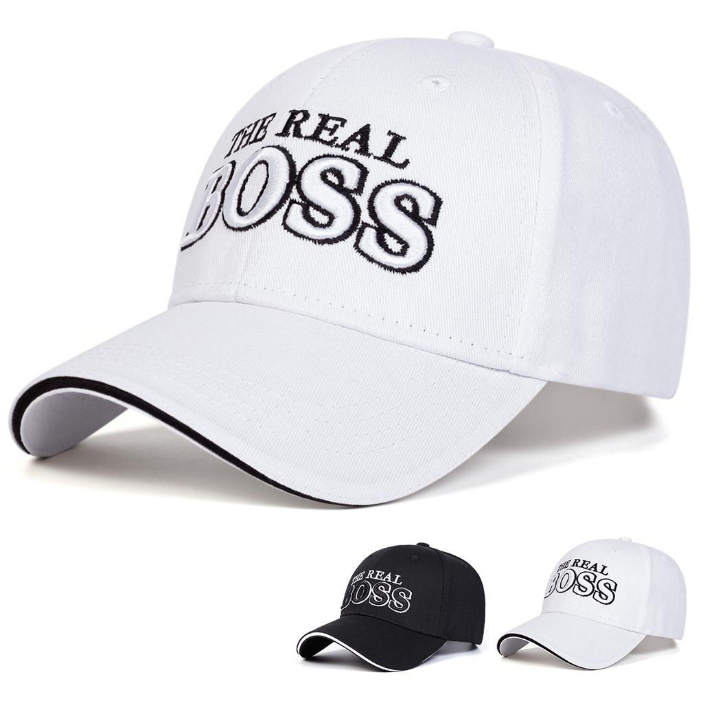 Unisex THE REAL BOSS Letter Embroidery Baseball Caps Spring Autumn Outdoor Adjustable Casual Hats Dad Hat Sunscreen Hat