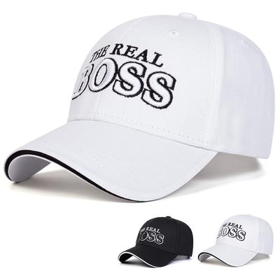 Gorras de Béisbol Unisex con Bordado de Letras THE REAL BOSS Primavera Otoño Exterior Ajustables Casuales Sombreros Sombrero de Papá Sombrero Protector Solar