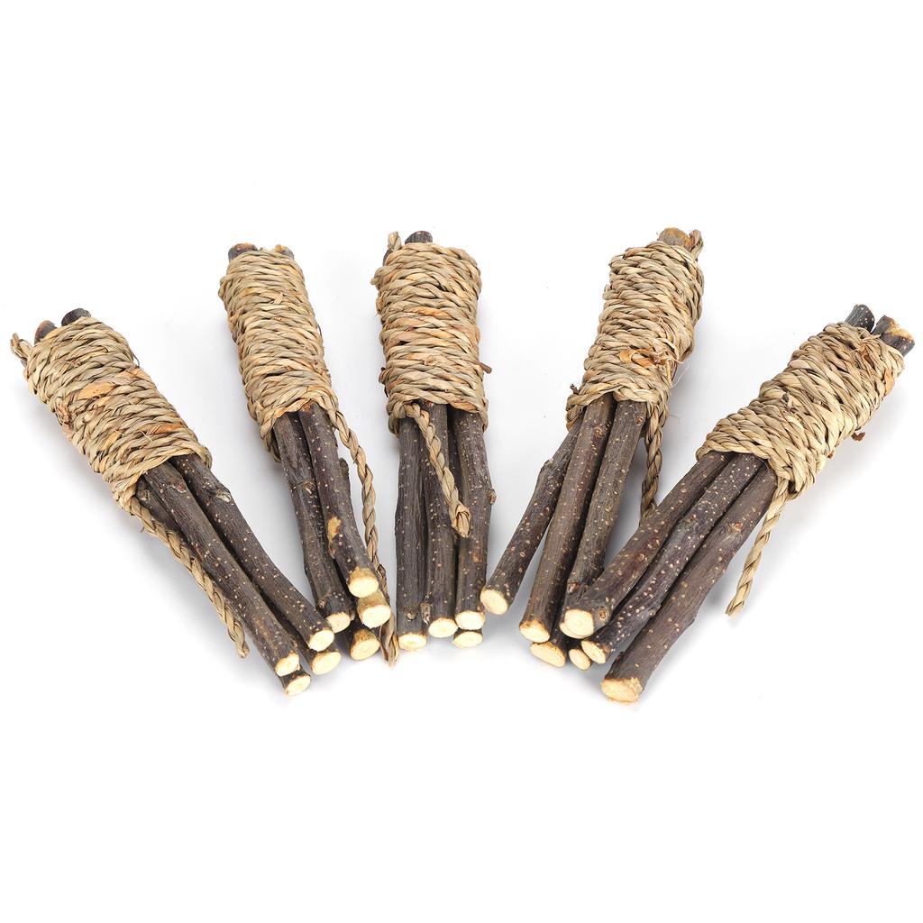 5PCS Wooden Sticks Pet Chew Toys Teeth Cleaner for Parrot Rabbit Hamster Small Animals