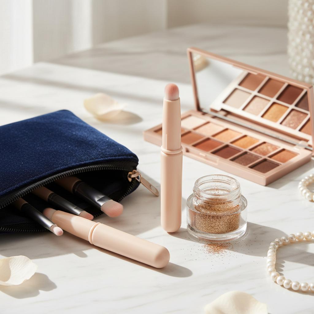 Lip Brush With Cover Soft Synthetic Bristles Portable Makeup Tool For Lip Contouring And Blending