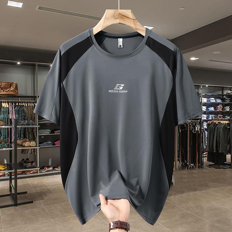 

Мужская футболка большого размера 4XL-13XL, летние топы, черная футболка с коротким рукавом 6XL(95kg-110kg) серый