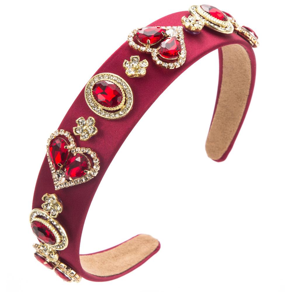Fashion Baroque Glass Drill Love Valentine's Day Headband Simple High Quality Luxury Hair Accessories