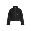 Jachetă Fleece Culoare Solidă Guler Înalt Femei jachete Negru CU6640-010