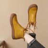 Short boots round head autumn and winter retro soft sole non-slip fashion Martin single boots women's single shoes