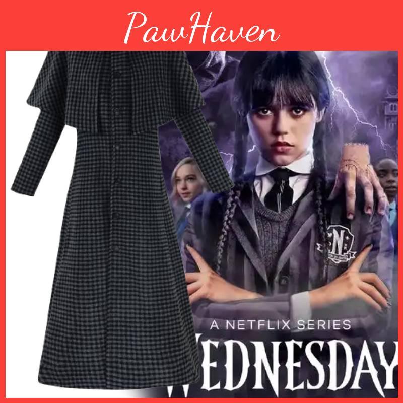 Wednesday Addams Season Two Cosplay Costume With Polyester Blazer For Halloween Parties