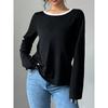 JKASHDK Moda feminina casual primavera outono cor sólida estampa manga comprida blusas e camisas