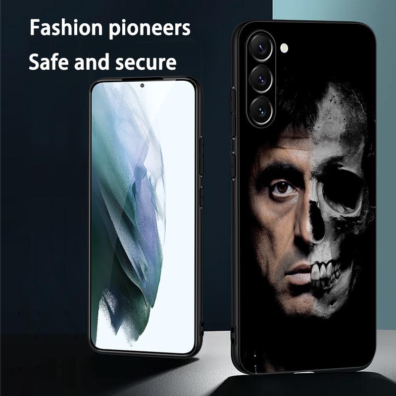 Carcasă Telefon Model Cool Tony Montana Pentru Samsung Galaxy S25 S24 S23 S22 S21 S20 Plus Ultra Note20 Negru Moale