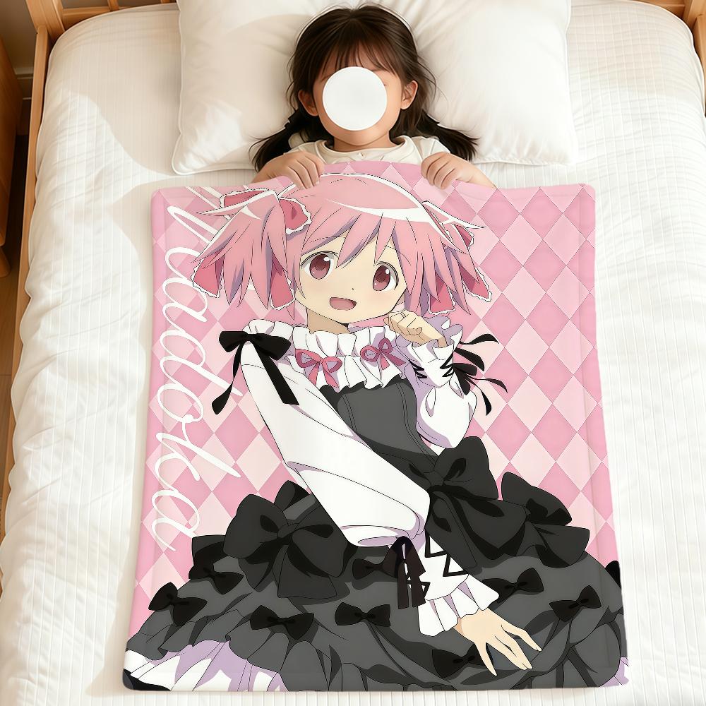 Anime Cute p-Puella Magi Madoka Magica Soft Warm Plush Blanket Dormitory Sofa Living Room Pet Hogar Bedroom Gift Home Flannel