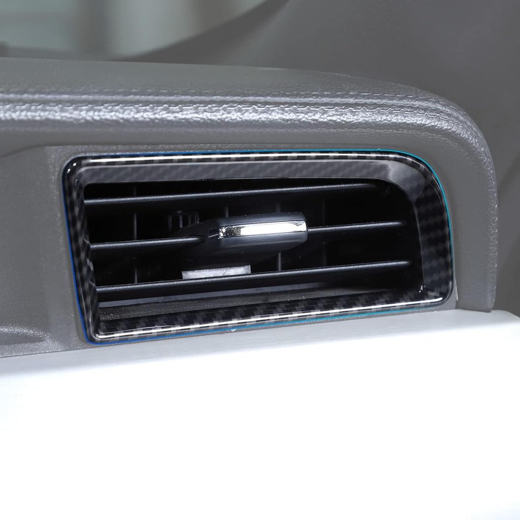 RT-TCZ Carbon Fiber Air Conditioner Outlet Vent Trim Cover Interior Accessories for Ford Mustang 2015 2016 2017 2018 2019 2020 2021,2 PCS