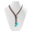 Turquoise Double-Layer Velvet Clavicle Choker Necklace – Ethnic Style for Women