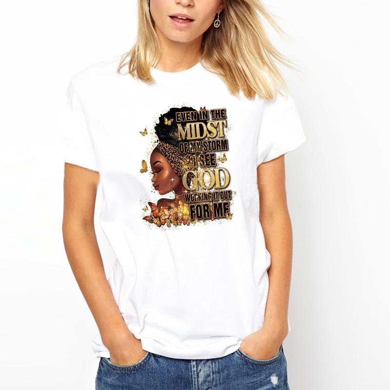 Afro Girl Transfer termic Black Girl Heat Press Appliqued Tricou Parches Ropa Hanorace Diy Haine Autocolante Iron On Patch