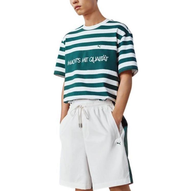 PUMA MMQ T Shirts Unisex Green Crew Neck Moderate Straight Fit 537510-24