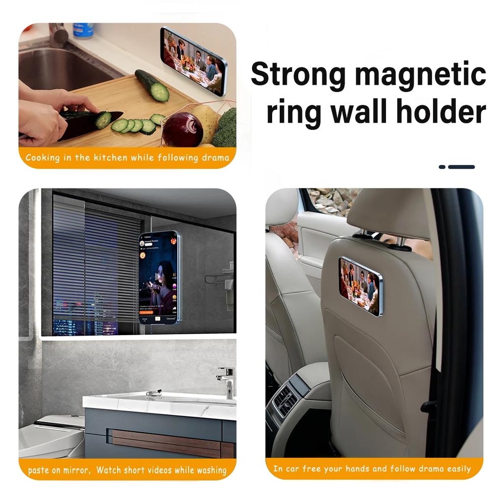 Magnetic Ring Holder For iPhone 16 14 13 Magnet Wall Mobile Phone Holder Magnetic Car Phone Stand for Magsafe case iPad Tablet