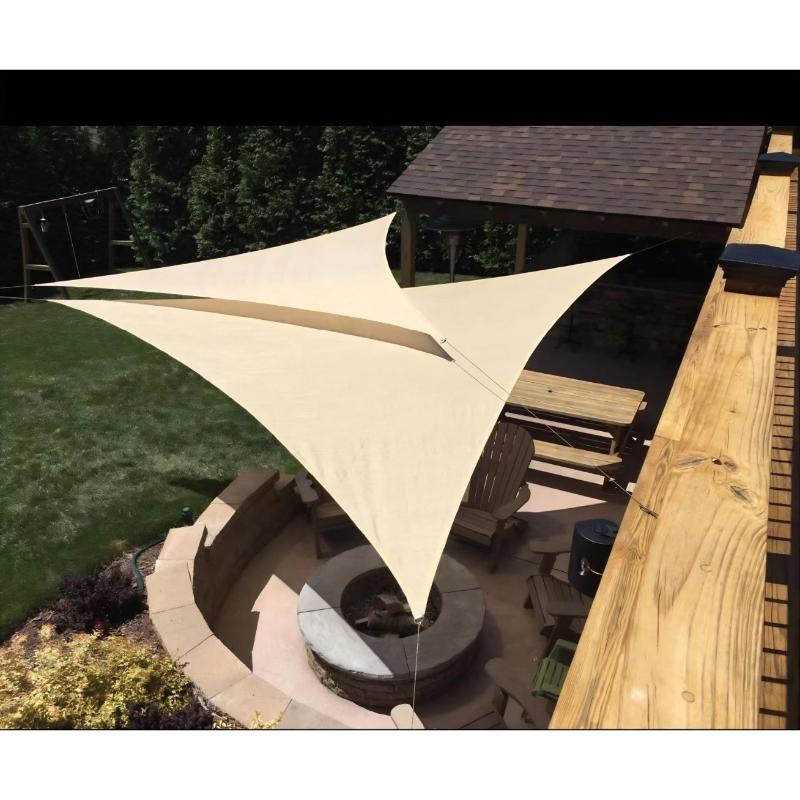 3x3x3m 4x4x4m Sun Shade Sail Triangle UV Block Canopy for Patio Poolside Garden Waterproof and Breathable Outdoor Shade Bar Party Decoration Tent