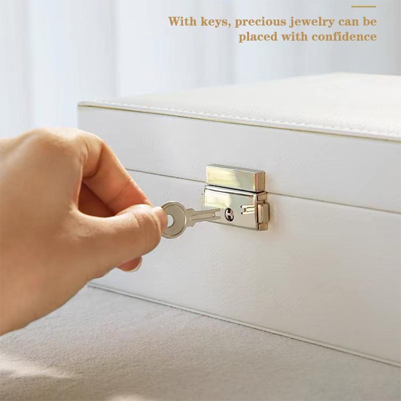 High-Capacity  Pu Leather Jewellery Storage Boxes Portable Travel Jewelry Box Necklace Earrings Ring Jewelry Organize