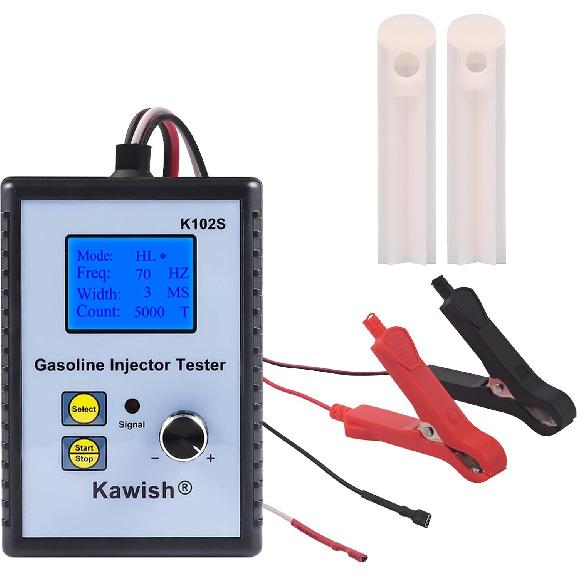 Universal Fuel Injector Tester and Cleaner Tool, DIY Cleaning Tool Kit for PWM, Adjustable Pulse Width Freq & Count, Two Injectors Test