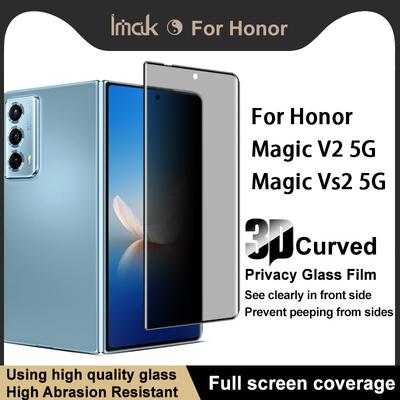 For Honor Magic V2 Vs2 5G Cam IMAK 3D Kavisli Gizlilik Temperli Cam Tam Ekran Kapsama Filmi