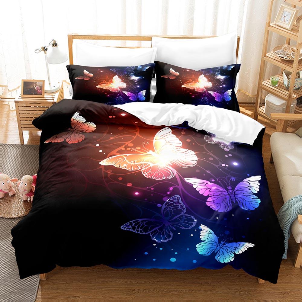 Butterfly Bedding Set Single Twin Full Queen King Size Mountain Elf Bed Set Aldult Kid Bedroom Duvetcover Sets 3D Print 038
