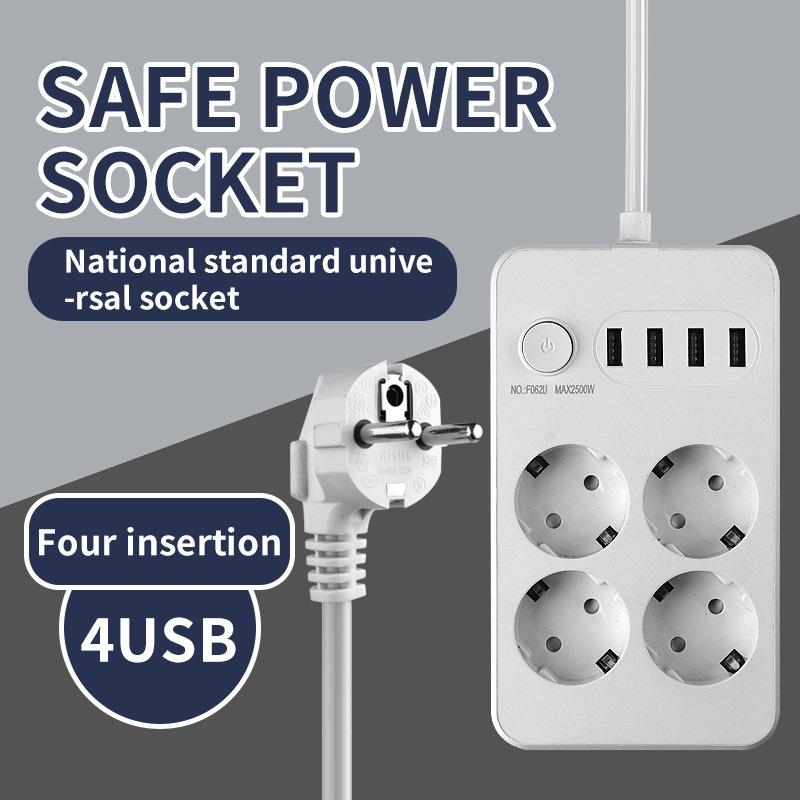 European Standard Socket Plug for Household USB Socket Switch  European Standard Socket Plug Russian High-power Multifunctional Plug Board
