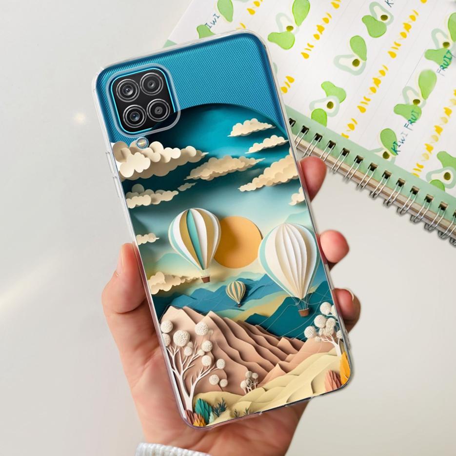 For Samsung Galaxy A12 Case F12 M12 Fashion Painted Cover Clear Silicone Phone Cases For Samsung A12 M 12 Galaxy M12 Soft Fundas