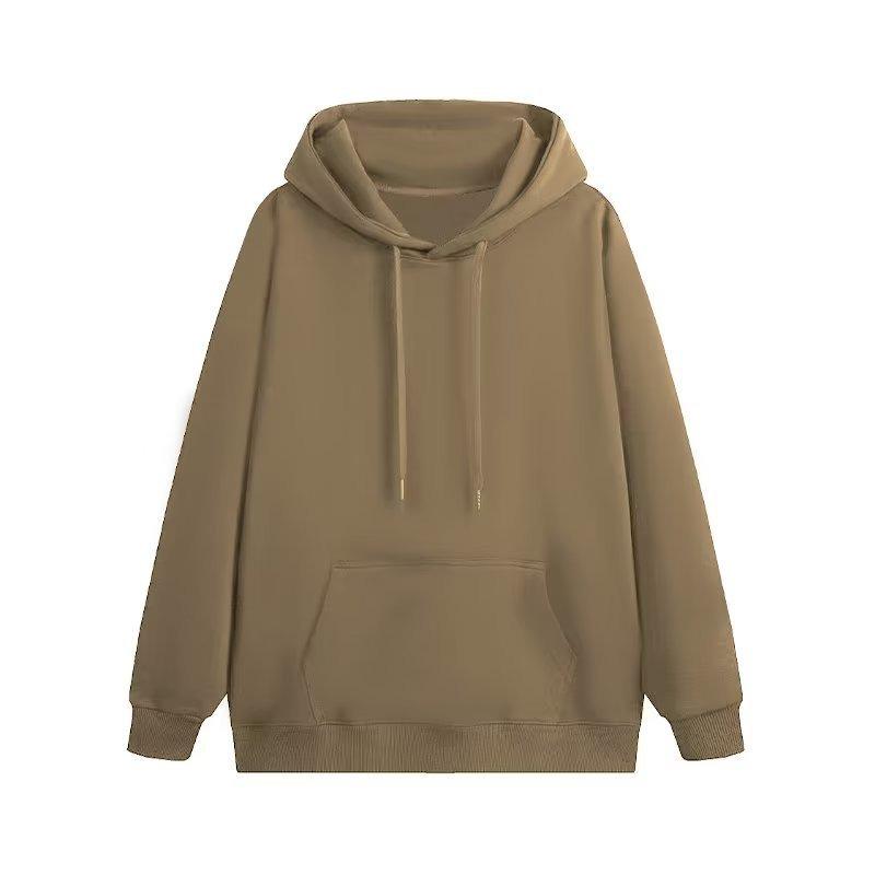 Women's 2024 Autumn/Winter Korean Style Loose Plus Velvet Hooded Sweatshirt
