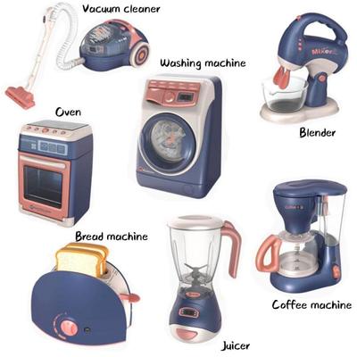 Crianças brinquedos de cozinha simulação conjunto eletrodomésticos máquina lavar roupa aspirador forno espremedor