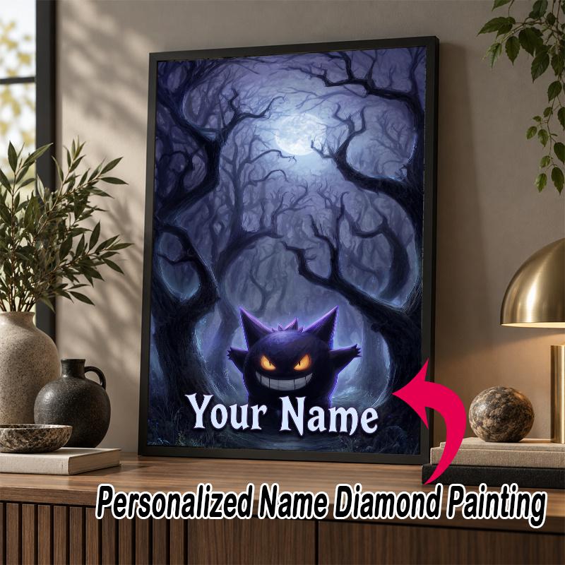 Personalized Gengar Diamond Art Custom Name 5D Diamond Painting Full Drill DIY Craft