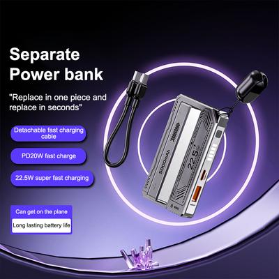Custodia Caricabatterie Universale 21700 20W Tipo-C Porta Batteria Ricarica Rapida Cavo Integrato Staccabile Scatola Power Bank Fai-da-te