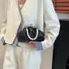 Summer New Pleated Pearl Portable Shoulder Bag Beautiful Light Luxury Trend Temperament Messenger Bag Women's Bag