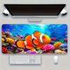 Coral Clownfish Gaming Desk Mat Tropical Ocean Style Durable Hemmed Edge Precise Control Nonslip Mouse Pad