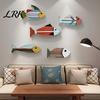 Handcrafted Wooden Fish Set Wall Decor, Mediterranean Style Art, Nautical Coastal Creative Gift for Sea Lovers Hanging Plaque, Ocean Themed