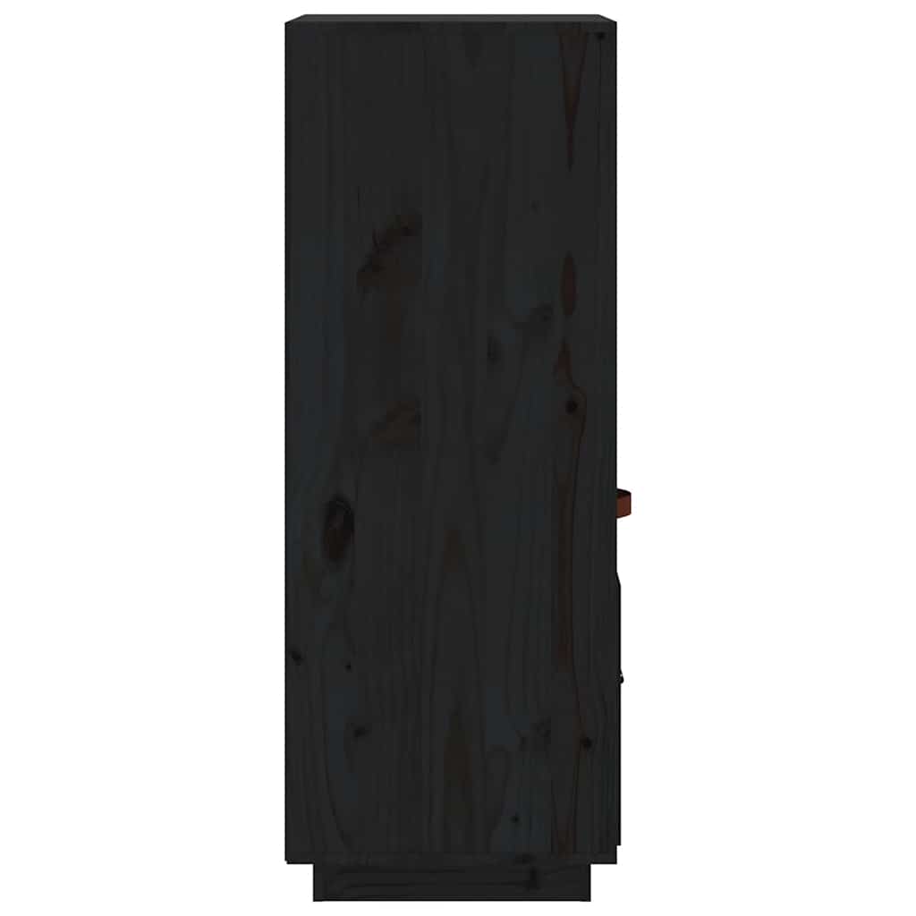 Vidaxl Kredens, Czarny, 34X40X108,5 Cm, Lite Drewno Sosnowe