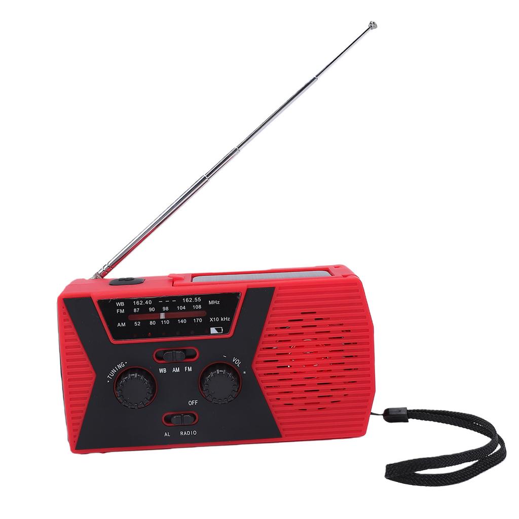 Emergency Radio Solar Hand Crank Weather Portable Self Powered NOAA AM FM WB Phone Charger 2000mAH with LED Light