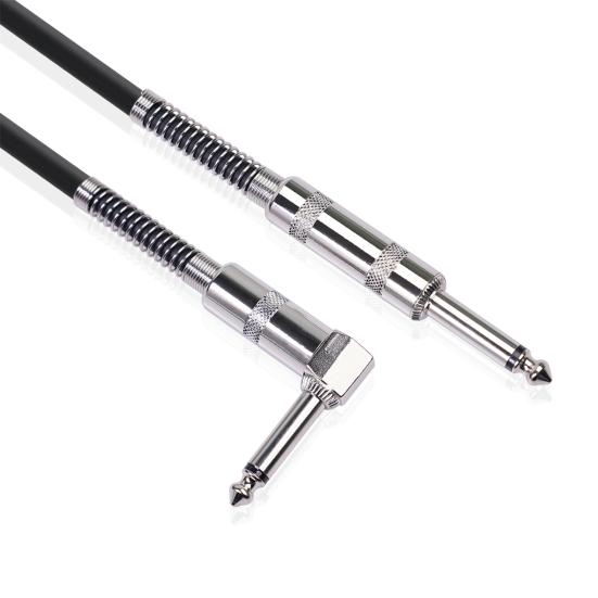 6.35 Electric Guitar Cable Straight To Right Angle Noiseless Audio Cable for Bass Guitar