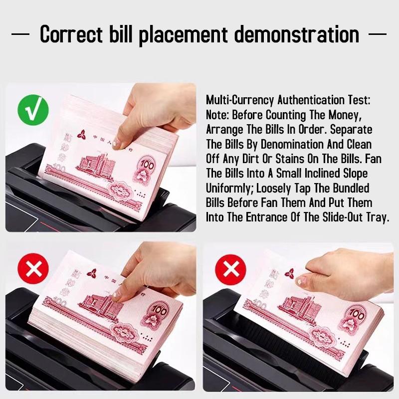 Multi-Currency Cash Counter Money Counter Machine Money Note Counter  LCD UV Counterfeit Detection