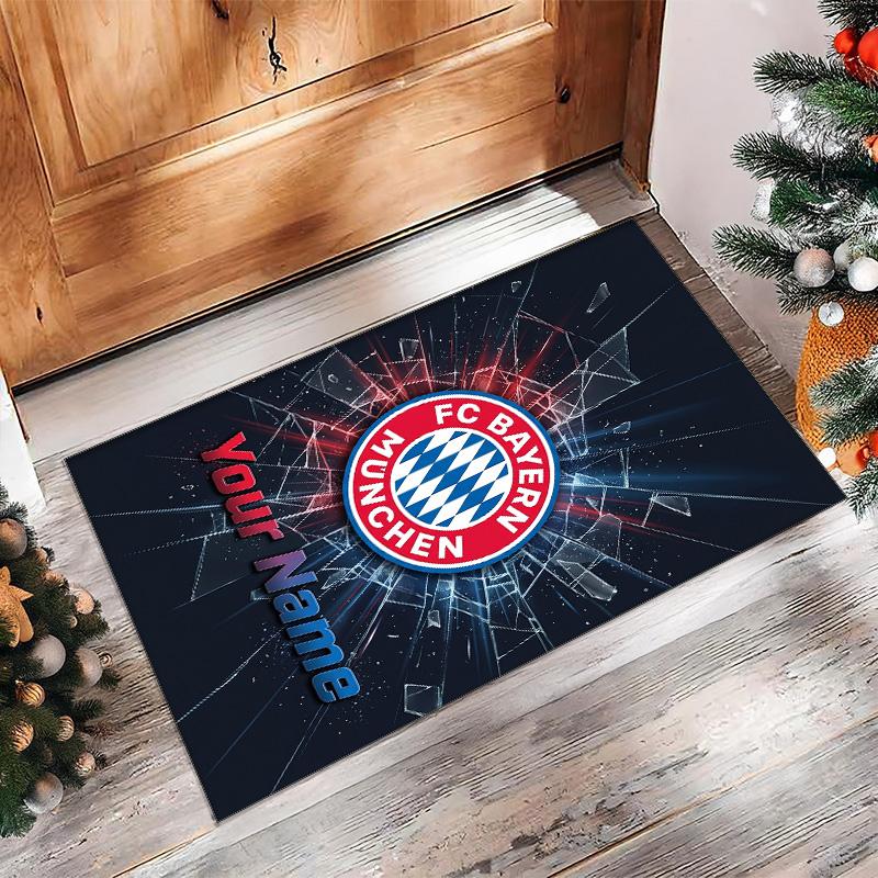 Bayern Munich Printed Crystal Velvet Rug Non‑Slip Crystal Velvet Carpet For Sofa Bedroom Indoor Home Decoration