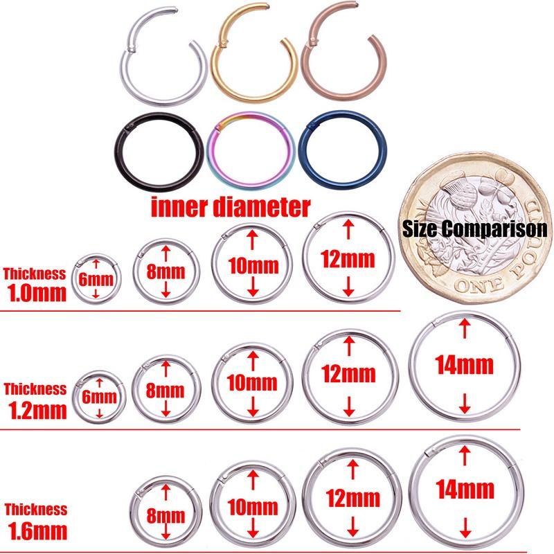 Stunning Steel Nose Ring Septum Clicker With Seamless Appearance And Anti-allergy