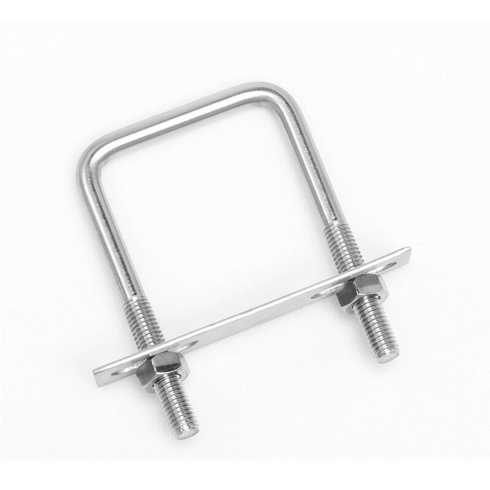 Șurub de clemă în U din oțel inoxidabil Șurub de clemă în U argintiu cu piulițe și plăci Șuruburi în U pătrate