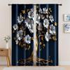 2pc,  Curtains Elegant 3d Blue & Golden Tree of Life Tapestry Polyester Wall Hanging for Living Room Bedroom and Home Decor