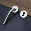 European Standard Stainless Steel Fireproof Door Handle with Round Cover and Split Lock for Bathroom and Passage Doors