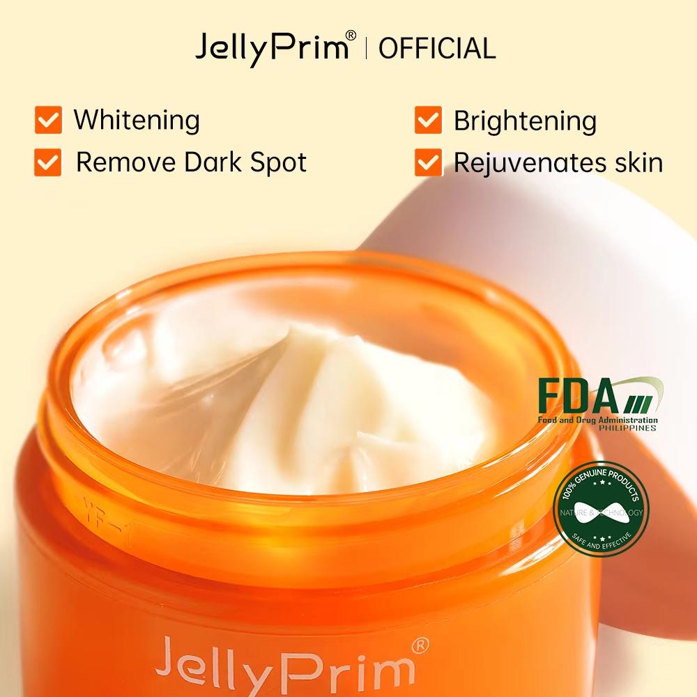 JellyPrim Vitamin C Serumsett for Ansikt Øyekrem Øyeposer Mørke Ringer Vitamin Ansiktskrem Blekende Toner Hudpleiesett Aldersforebyggende