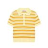 2026 Summer Yellow Striped Short-Sleeved Women's Knitwear