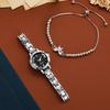 No gift box, Korean version, simple and stylish, slim strap, small quartz strap, butterfly bracelet, two-piece set