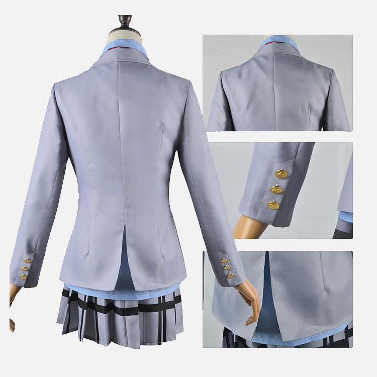 Anime Your Lie In April Miyazono Kaori Cosplay Kostüme Arima Kousei Synthetische Perücken Hosen Mantel Jacke Rock Schuluniform Mädchen