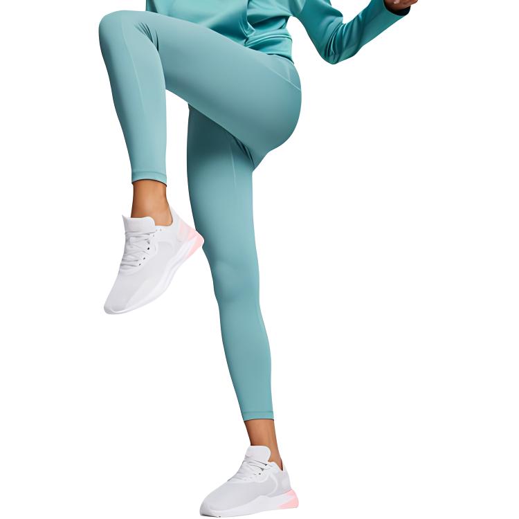 PUMA High Waist Running Fitness Training Elegant Solid Color Nine Point Sports Pants Women bottoms Dark-Blue 520267-48