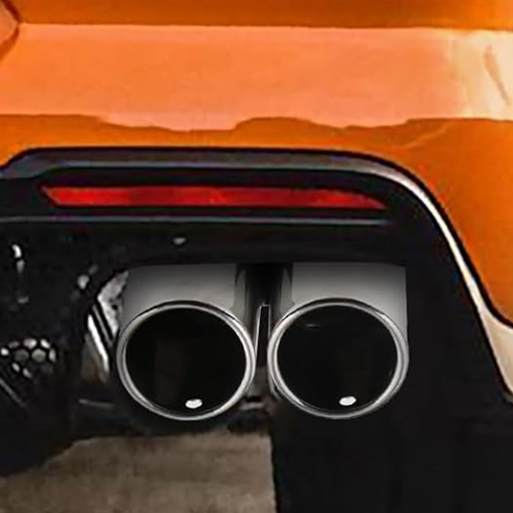 Srasakan Car Muffler Cutter, Straight Type, 2 Openings, 2.5 Inch Diameter, Exhaust Tip, Stainless